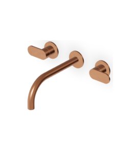 Zucchetti Octo X Bateria umywalkowa 3-otworowa podtynkowa 205 mm - element zewnętrzny Brushed Copper PVD ZOX5764.XP91