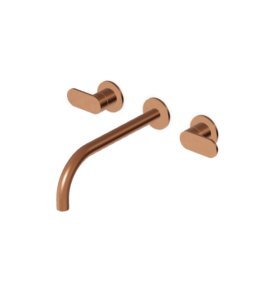 Zucchetti Octo X Bateria umywalkowa 3-otworowa podtynkowa 230 mm - element zewnętrzny Brushed Copper PVD ZOX5761.XP91
