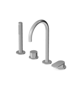 Zucchetti Octo X Bateria wannowa 4-otworowa z wyciąganą słuchawką Brushed stainless Steel ZOX508.X