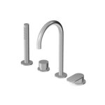 Zucchetti Octo X Bateria wannowa 4-otworowa z wyciąganą słuchawką Brushed stainless Steel ZOX508.X