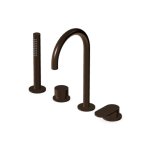 Zucchetti Octo X Bateria wannowa 4-otworowa z wyciąganą słuchawką Brushed Chocolate PVD ZOX508.XP21