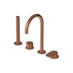 Zucchetti Octo X Bateria wannowa 4-otworowa z wyciąganą słuchawką Brushed Copper PVD ZOX508.XP91
