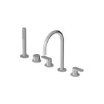 Zucchetti Octo X Bateria wannowa 5-otworowa z wyciąganą słuchawką Brushed stainless Steel ZOX5511.X