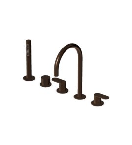 Zucchetti Octo X Bateria wannowa 5-otworowa z wyciąganą słuchawką Brushed Chocolate PVD ZOX5511.XP21