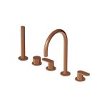 Zucchetti Octo X Bateria wannowa 5-otworowa z wyciąganą słuchawką Brushed Copper PVD ZOX5511.XP91