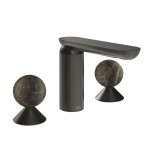 Gessi Perle Bateria umywalkowa 3-otworowa bez korka black metal brushed pvd/emperador dark marble 74115.707