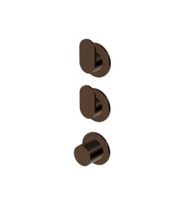 Zucchetti Octo X Bateria termostatyczna natryskowa podtynkowa 3-otworowa - element zewnętrzny Brushed Chocolate PVD ZOX802.XP21