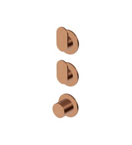 Zucchetti Octo X Bateria termostatyczna natryskowa podtynkowa 3-otworowa - element zewnętrzny Brushed Copper PVD ZOX802.XP91