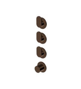 Zucchetti Octo X Bateria termostatyczna natryskowa podtynkowa 4-otworowa - element zewnętrzny Brushed Chocolate PVD ZOX803.XP21