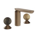 Gessi Perle Bateria umywalkowa 3-otworowa bez korka copper brushed pvd/emperador dark marble/onyx cola 74135.708