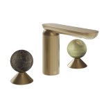 Gessi Perle Bateria umywalkowa 3-otworowa bez korka warm bronze brushed pvd/emperador dark marble/onyx green 74155.726