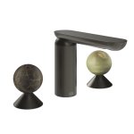 Gessi Perle Bateria umywalkowa 3-otworowa bez korka black metal brushed pvd/emperador dark marble/onyx green 74155.707