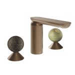 Gessi Perle Bateria umywalkowa 3-otworowa bez korka copper brushed pvd/emperador dark marble/onyx green 74155.708