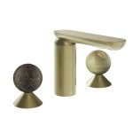 Gessi Perle Bateria umywalkowa 3-otworowa bez korka brass brushed pvd/emperador dark marble/onyx green 74155.727