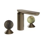 Gessi Perle Bateria umywalkowa 3-otworowa bez korka coffee bronze brushed pvd/emperador dark marble/onyx green 74155.761