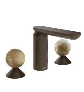 Gessi Perle Bateria umywalkowa 3-otworowa bez korka dark bronze/onyx cola/murano battuto 74345.845