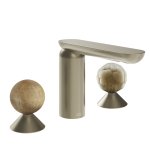 Gessi Perle Bateria umywalkowa 3-otworowa bez korka finox brushed nickel/onyx cola/murano battuto 74345.149