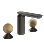 Gessi Perle Bateria umywalkowa 3-otworowa bez korka black metal brushed pvd/onyx cola/murano battuto 74345.707