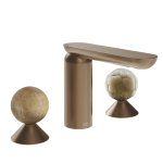 Gessi Perle Bateria umywalkowa 3-otworowa bez korka copper brushed pvd/onyx cola/murano battuto 74345.708