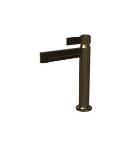 Graff Pantheon Bateria umywalkowa wysoka jednouchwytowa bez korka Vintage Brushed Brass E-12105F-LM71-VBB
