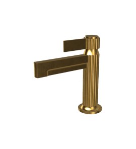 Graff Pantheon Bateria umywalkowa jednouchwytowa bez korka Brushed Brass PVD E-12100F-LM71-BB