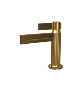 Graff Pantheon Bateria umywalkowa jednouchwytowa bez korka Brushed Brass PVD E-12100F-LM72-BB