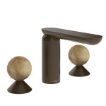 Gessi Perle Bateria umywalkowa 3-otworowa bez korka dark bronze/onyx cola 74335.845