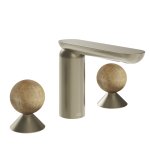 Gessi Perle Bateria umywalkowa 3-otworowa bez korka finox brushed nickel/onyx cola 74335.149