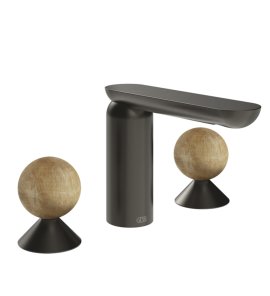 Gessi Perle Bateria umywalkowa 3-otworowa bez korka black metal brushed pvd/onyx cola 74335.707