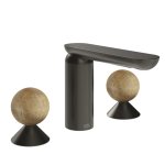 Gessi Perle Bateria umywalkowa 3-otworowa bez korka black metal brushed pvd/onyx cola 74335.707