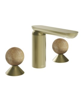 Gessi Perle Bateria umywalkowa 3-otworowa bez korka brass brushed pvd/onyx cola 74335.727