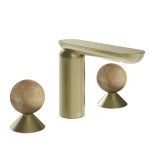 Gessi Perle Bateria umywalkowa 3-otworowa bez korka brass brushed pvd/onyx cola 74335.727
