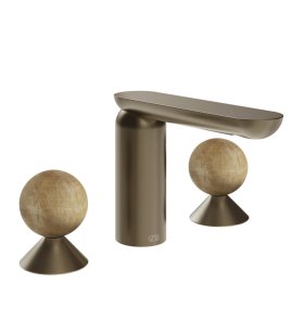 Gessi Perle Bateria umywalkowa 3-otworowa bez korka coffee bronze brushed pvd/onyx cola 74335.761