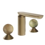 Gessi Perle Bateria umywalkowa 3-otworowa bez korka warm bronze brushed pvd/onyx cola/onyx green 74335.726