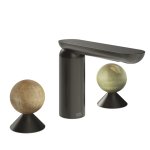 Gessi Perle Bateria umywalkowa 3-otworowa bez korka black metal brushed pvd/onyx cola/onyx green 74335.707
