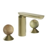 Gessi Perle Bateria umywalkowa 3-otworowa bez korka brass brushed pvd/onyx cola/onyx green 74335.727