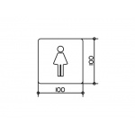 Keuco Universal Tabliczka na drzwi, Symbol - Panie, Aluminium 14966170000