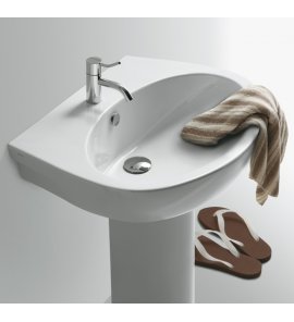 Simas LFT Spazio Umywalka ścienna/stawiana na postumencie 65,5x51 cm biały LFT05/LFT 05