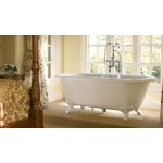 Victoria Albert Cheshire Wanna Wolnostojąca z chromowanymi nóżkami 175x80 cm Biała CHE-N-SW-OF FT-CHE-PC