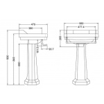 Burlington Edwardian Reling na ręcznik 56 chrom T1CHR