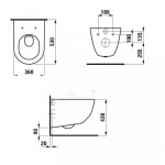 Laufen Pro Miska podwieszana WC rimless 36x53 cm biała H 820966 000 000 1
