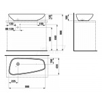 Laufen Palomba Umywalka nablatowa 90x42 cm biała H 816801 000 112 1