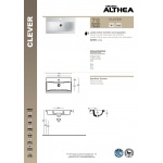 Althea Clever Umywalka wisząca / meblowa 70x39 biała 30384 W MAGAZYNIE !!!