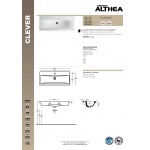 Althea Clever Umywalka wisząca / meblowa 90x39 biała 30386 W MAGAZYNIE !!!