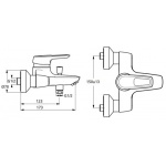 Ideal Standard Ceramix Blue Bateria wannowa ścienna chrom B9490AA