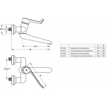 Ideal Standard Ceraplus Bateria umywalkowa ścienna z przedłużonym uchwytem i wylewką chrom B8224AA
