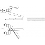 Ideal Standard Ceraplus Bateria umywalkowa ścienna z przedłużonym uchwytem i wylewką chrom B8318AA