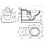 Ideal Standard Contour 21 WC wiszący 36x70 cm biały S306901