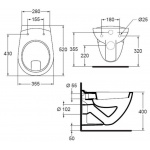 Ideal Standard Ecco/Eurovit Miska wisząca z półką biała V340301