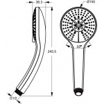 Ideal Standard Ideal Rain Słuchawka prysznicowa M trzyfunkcyjna 100 mm chrom B9403AA